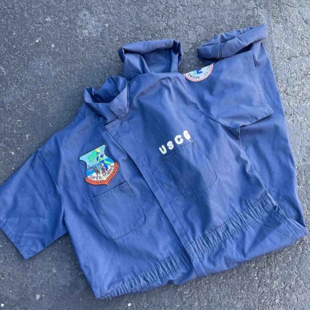 1950s Vintage Durable Press USA Made Blue US Coast guard 50s Scoville Zip Sz 52